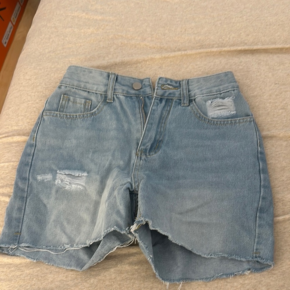 Denim Blue Women's Distressed Shorts